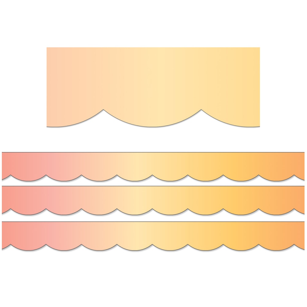 Carson Dellosa Education Scalloped Border, Schoolgirl Style Simply Safari Sunset, 39ft Per Pack, Set Of 3 Packs