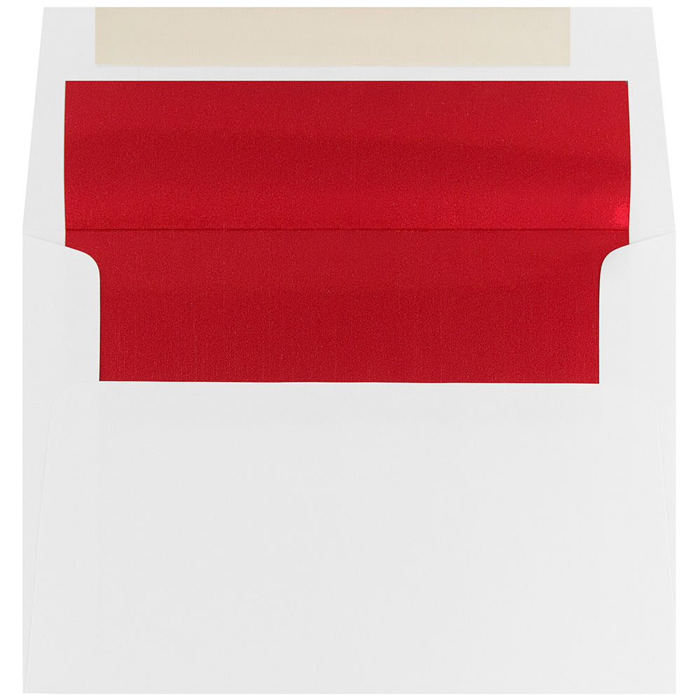 JAM Paper Booklet Invitation Envelopes, A8, Gummed Seal, Red/White, Pack Of 25