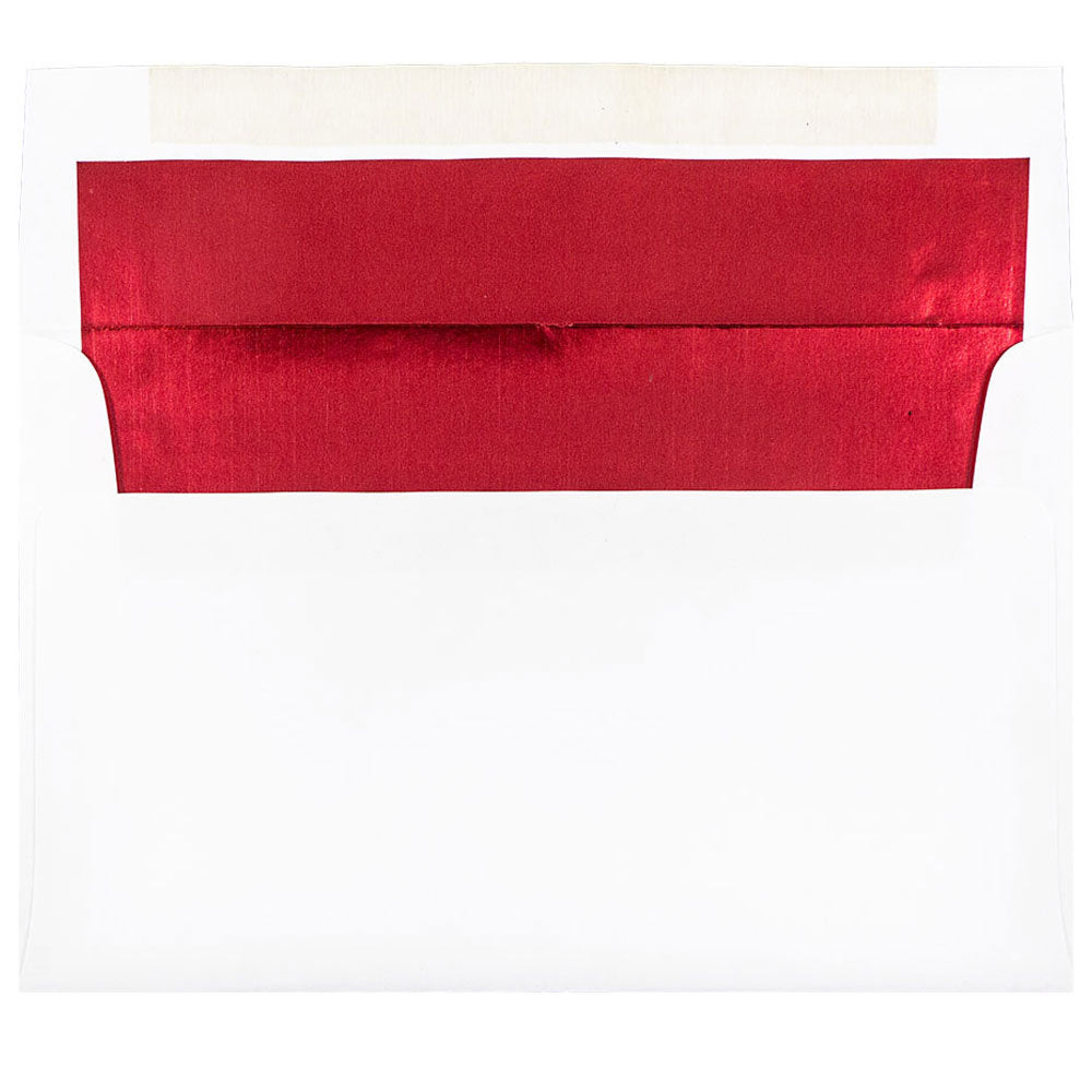 JAM Paper Booklet Invitation Envelopes, A10, Gummed Seal, Red/White, Pack Of 25