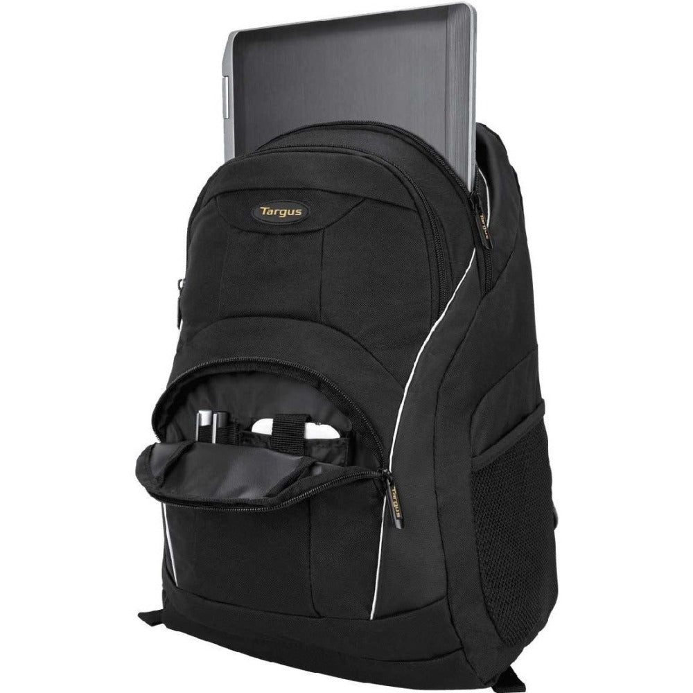 Targus Motor TSB194US Carrying Case (Backpack) for 16in Notebook, Cell Phone - Black - Water Resistant Exterior - Mesh, Polyester Body - Shoulder Strap - 18.9in Height x 7.1in Width - 8.72 gal Volume Capacity