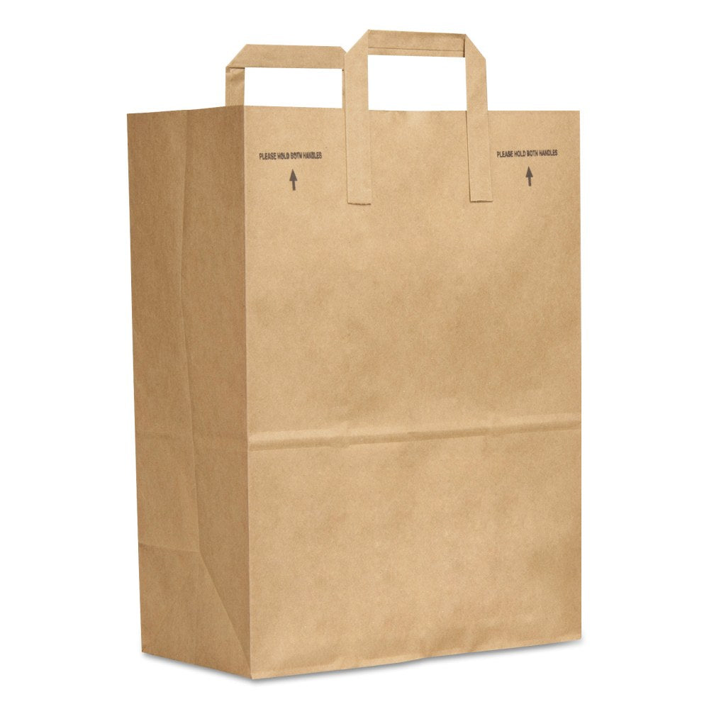 General Paper Grocery Bags, 1/6 BBL, 70 Lb, 17inH x 12inW x 7inD, Kraft, Pack Of 300 Bags