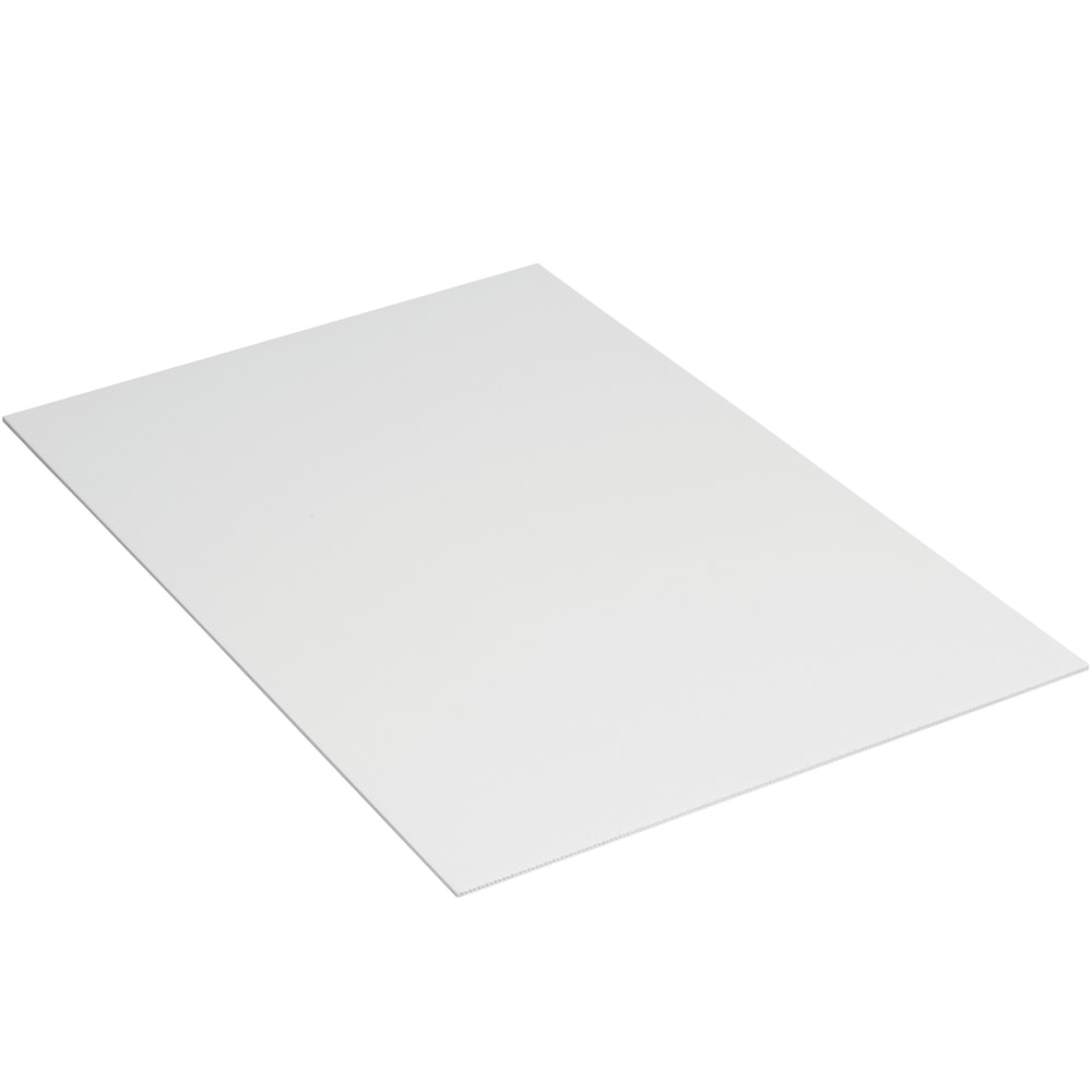 Partners Brand Plastic Corrugated Sheets, 18in x 24in, White, Pack Of 10