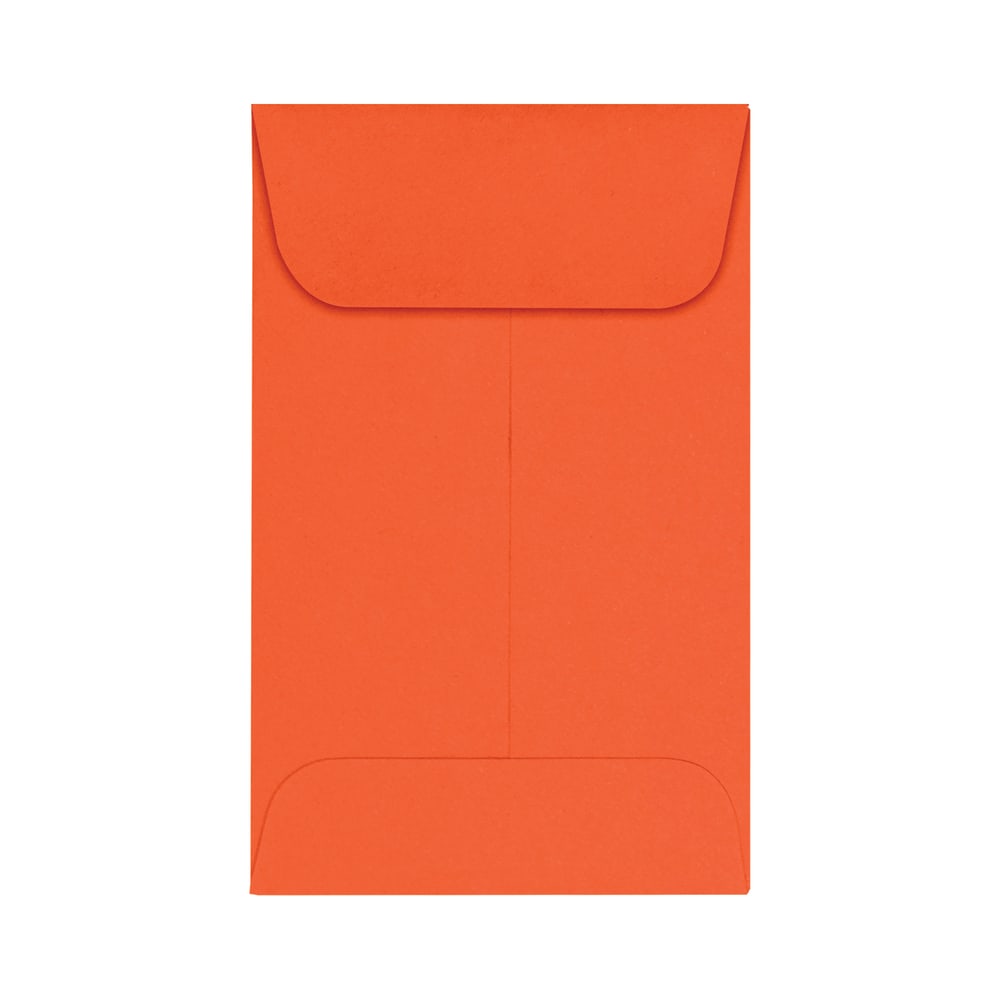 LUX Coin Envelopes, #1, Gummed Seal, Tangerine, Pack Of 1,000