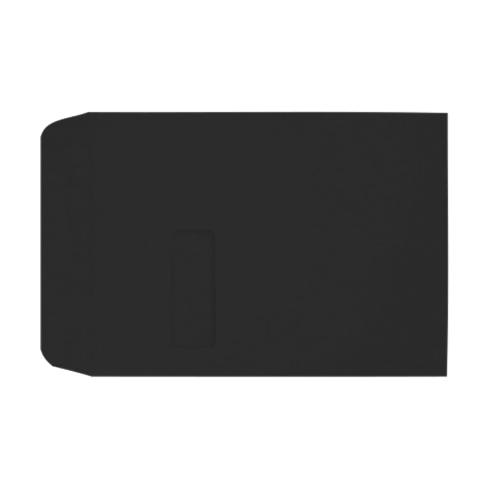 LUX #9 1/2 Open-End Window Envelopes, Top Left Window, Gummed Seal, Midnight Black, Pack Of 50