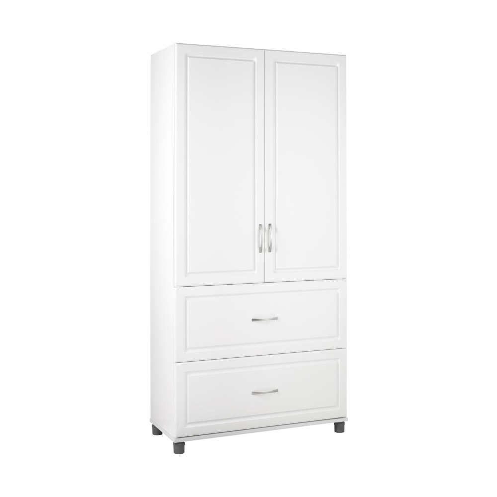 Ameriwood Home SystemBuild Kendall Storage Cabinet, 2 Drawers, 3 Shelves, White