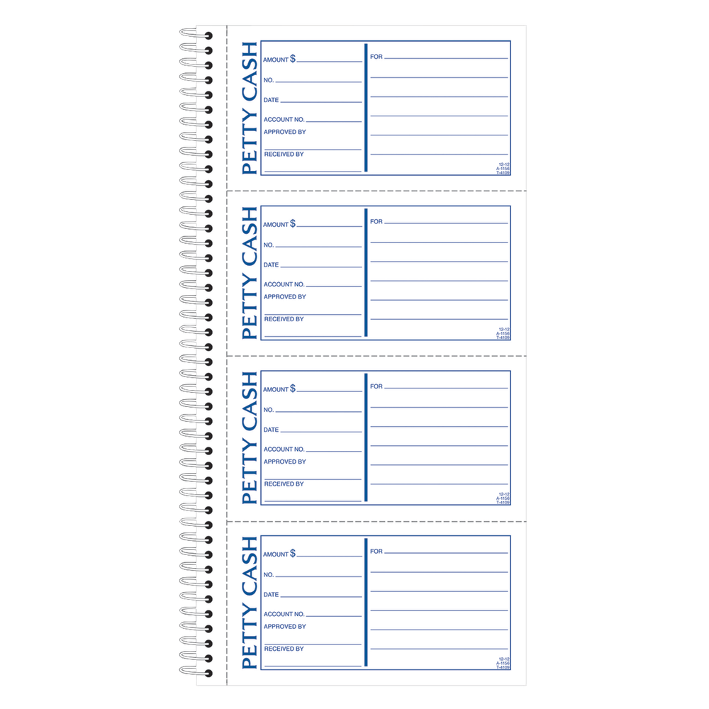 Adams 2-Part Petty Cash Receipt Book, 5 1/2in x 11in, Book Of 200 Sets