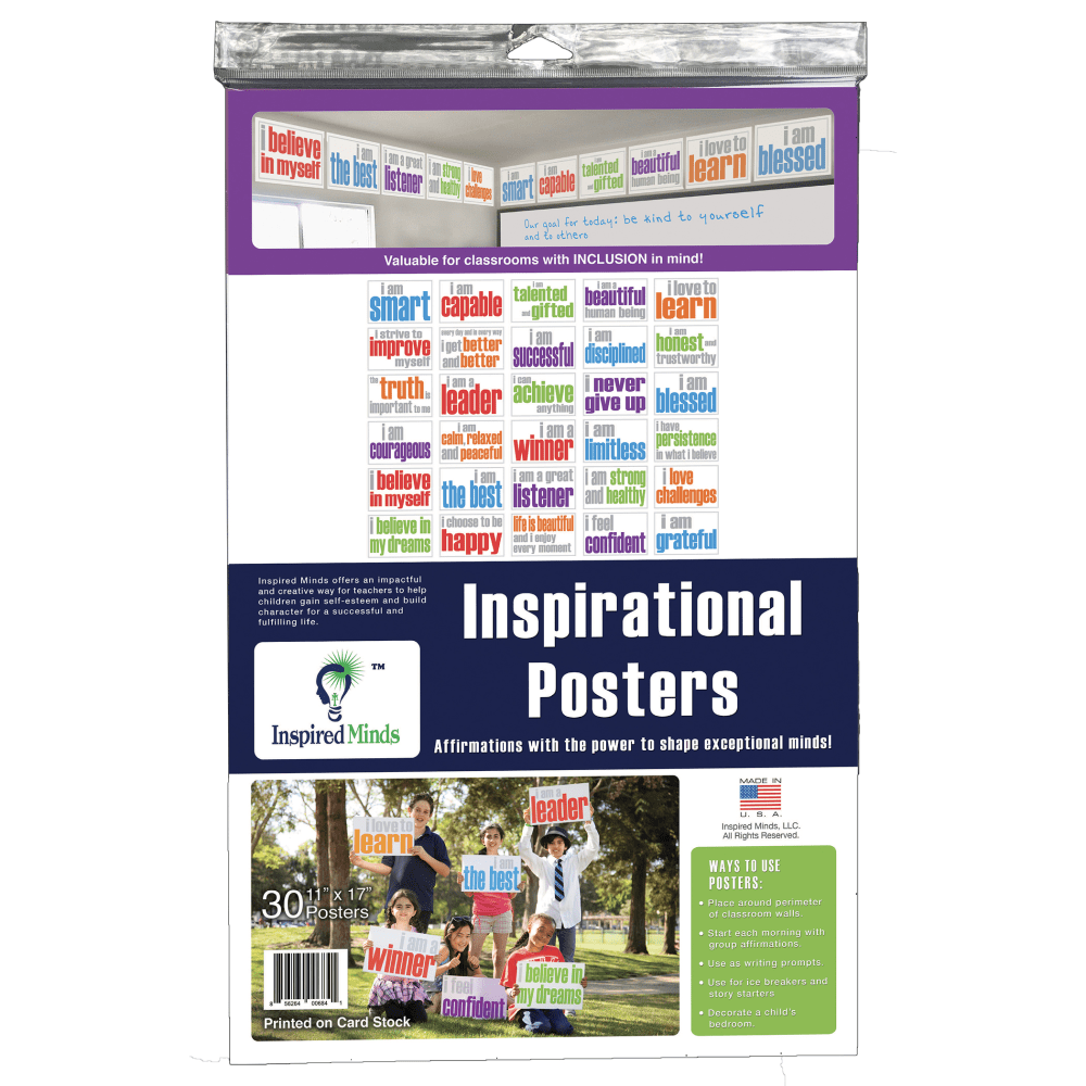 Ashley Productions Card Stock Posters, 17in x 11in, English, Set Of 30 Posters