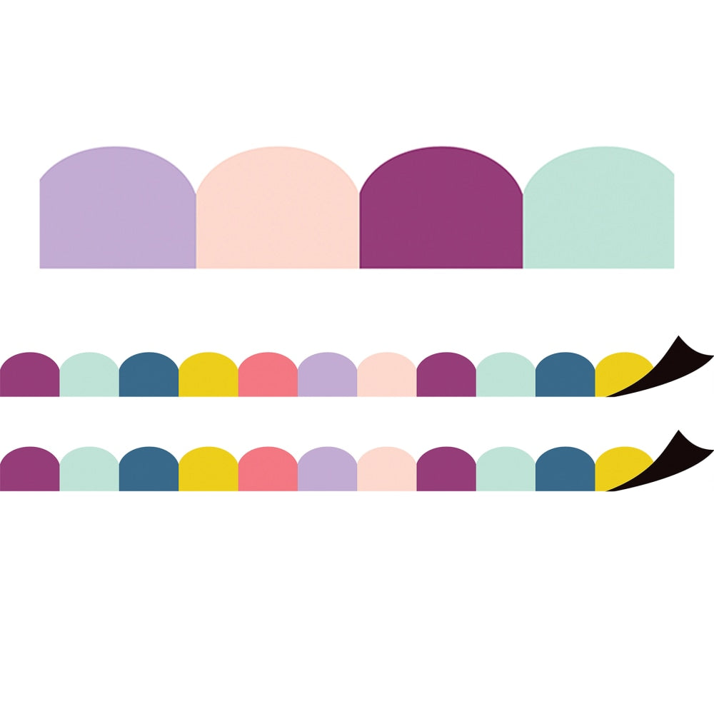 Teacher Created Resources Magnetic Border, Oh Happy Day Scalloped, 24ft Per Pack, Set Of 2 Packs