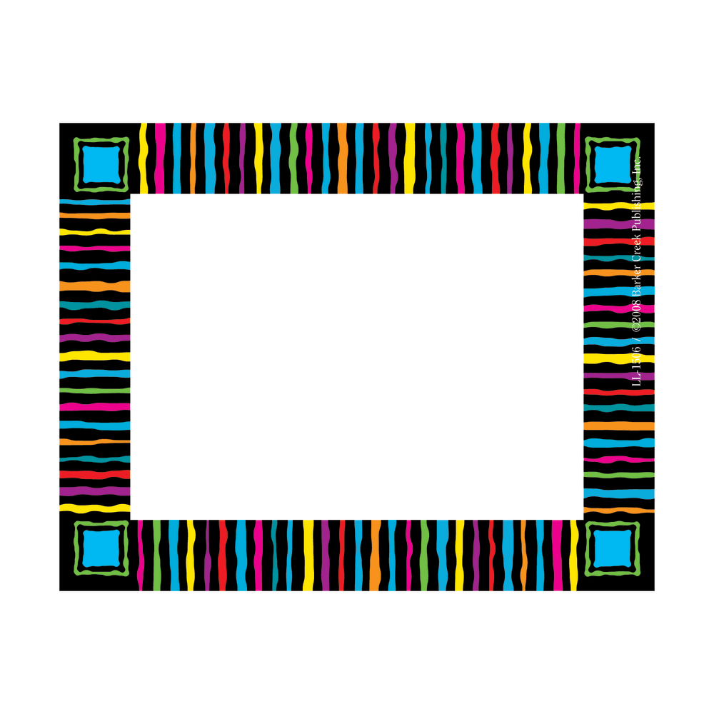 Barker Creek Self-Adhesive Name Badge Labels, 3 1/2in x 2 3/4in, Neon Stripes, Pack Of 45