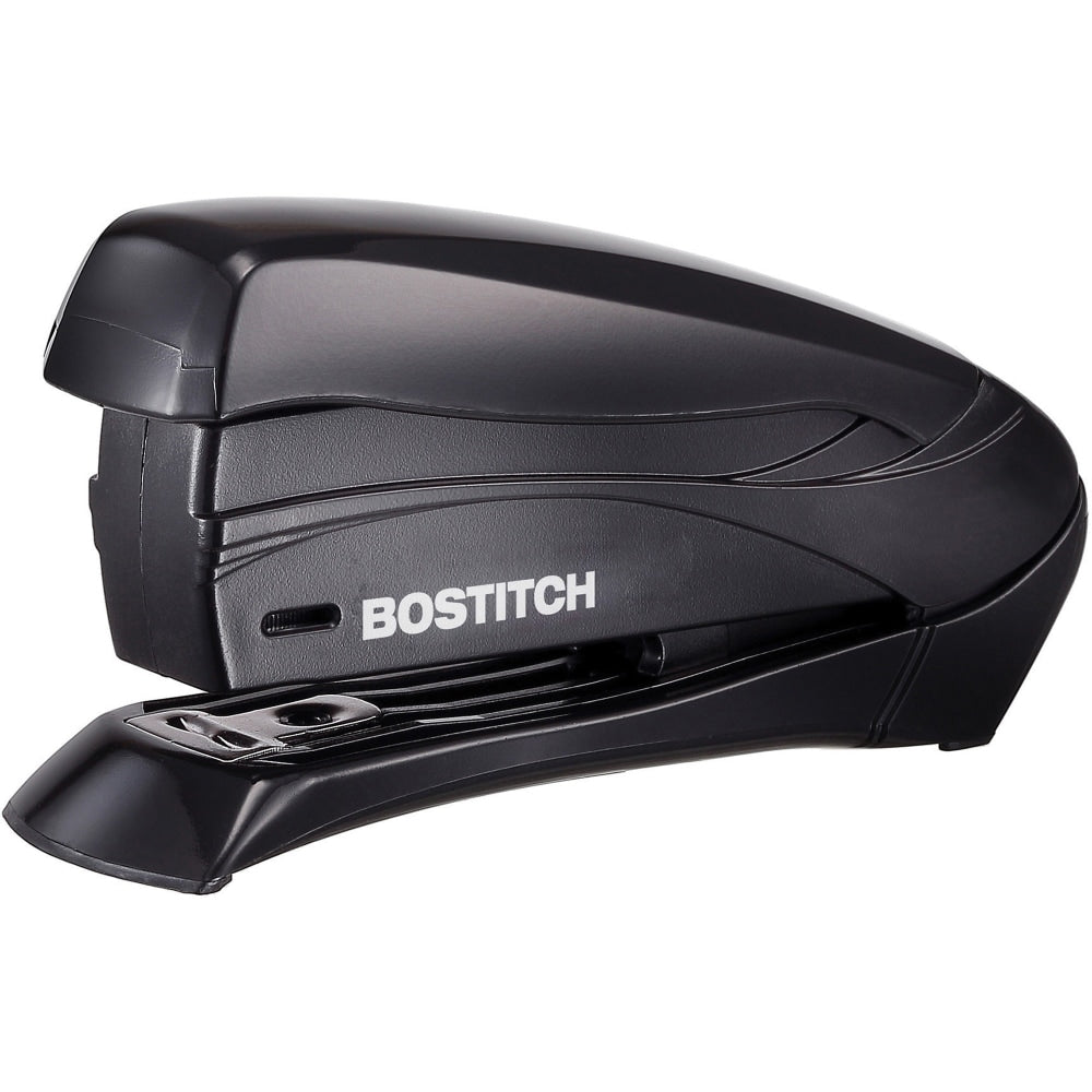 Bostitch Inspire Spring-Powered Compact Stapler, 15 Sheet Capacity, Black