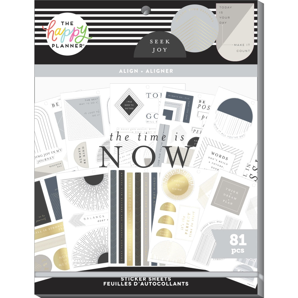 Happy Planner Align Large Value Pack Stickers, 9inH x 7inW x 1/8inD, Pack Of 76 Stickers
