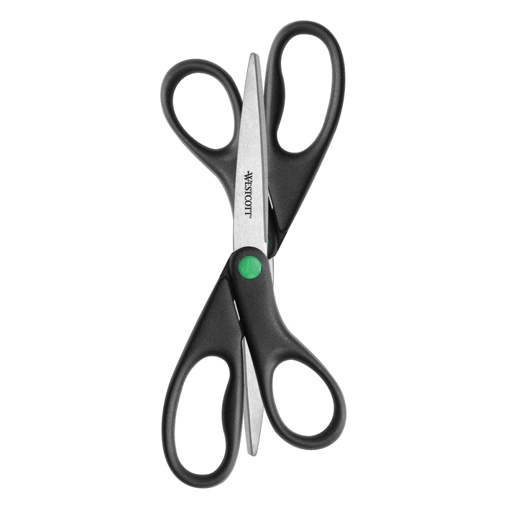 Westcott KleenEarth All-Purpose Scissors, 8in, Straight, Black, Pack Of 2