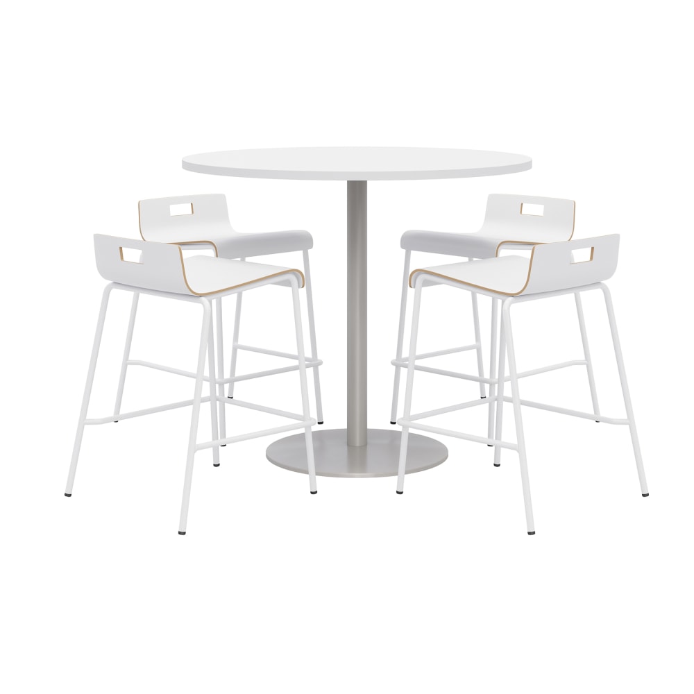 KFI Studios Proof High Bistro Table Set, White/Silver
