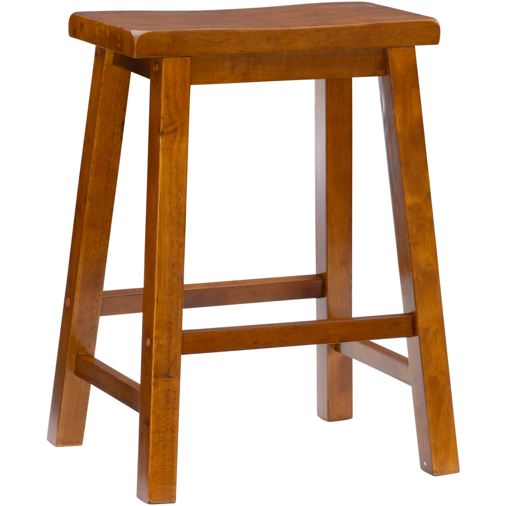 Powell Saddle Counter Stool, Honey Brown