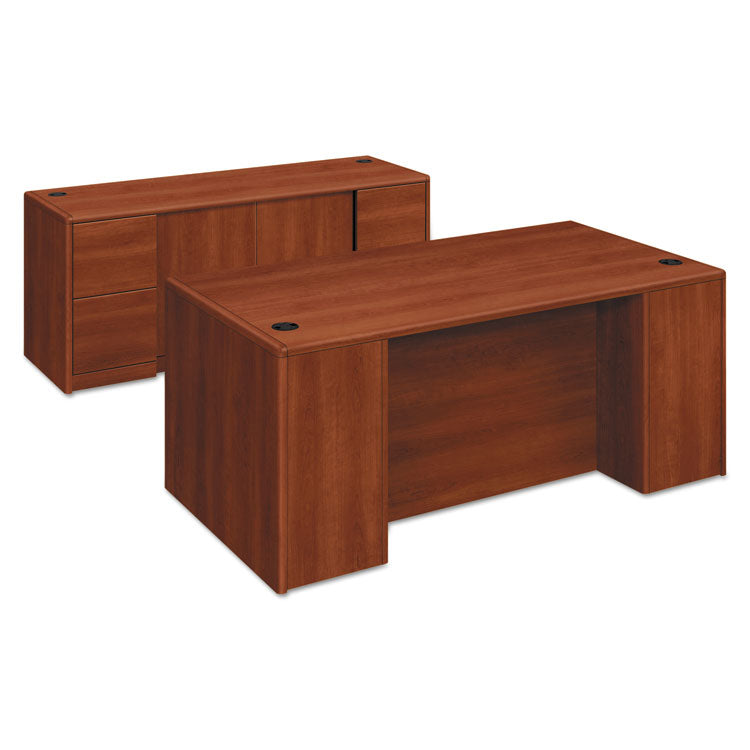 10700 Series Double Pedestal Desk With Full-Height Pedestals, 72" X 36" X 29.5", Cognac