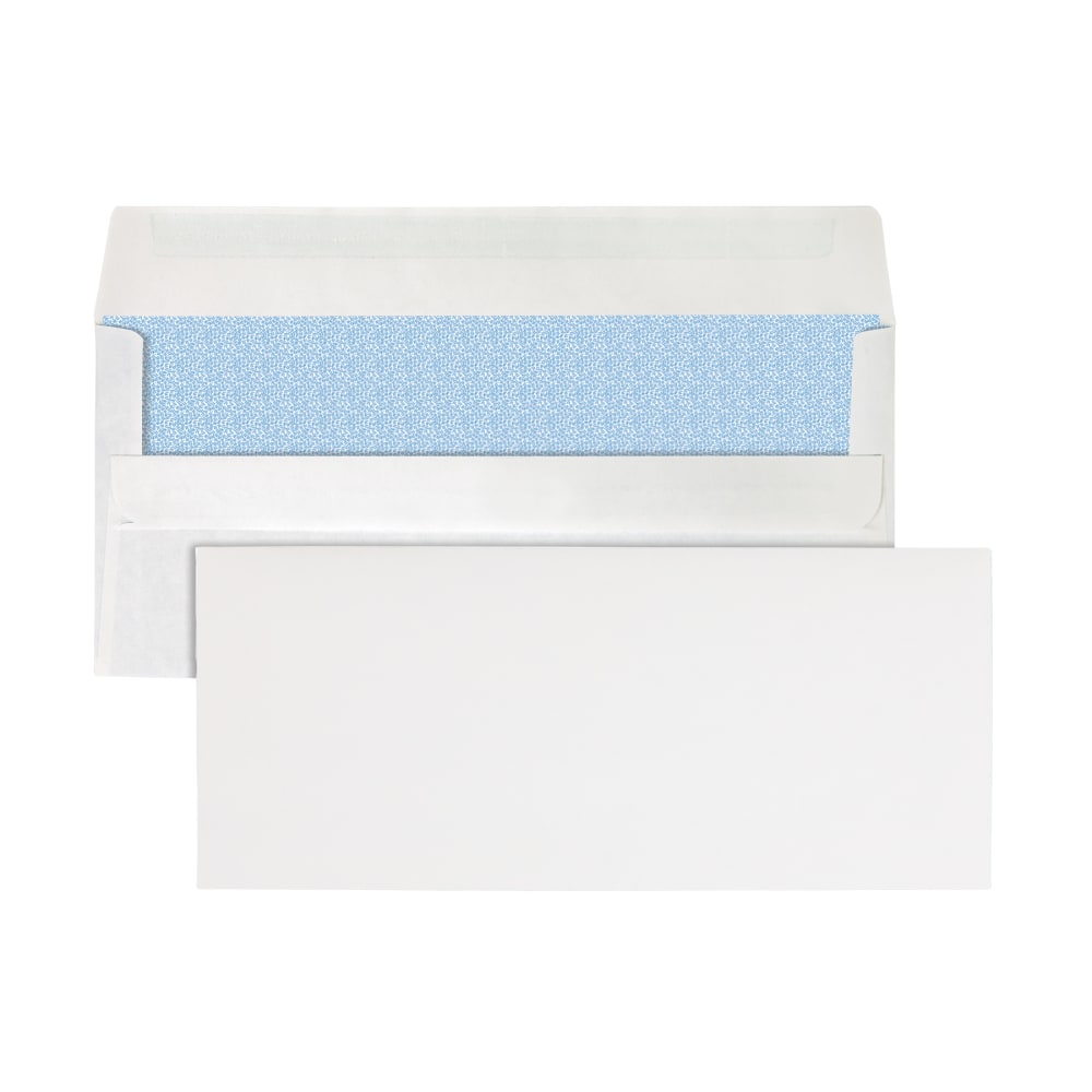 Office Depot Brand #10 Security Envelopes, Clean Seal, 30% Recycled, White, Box Of 250