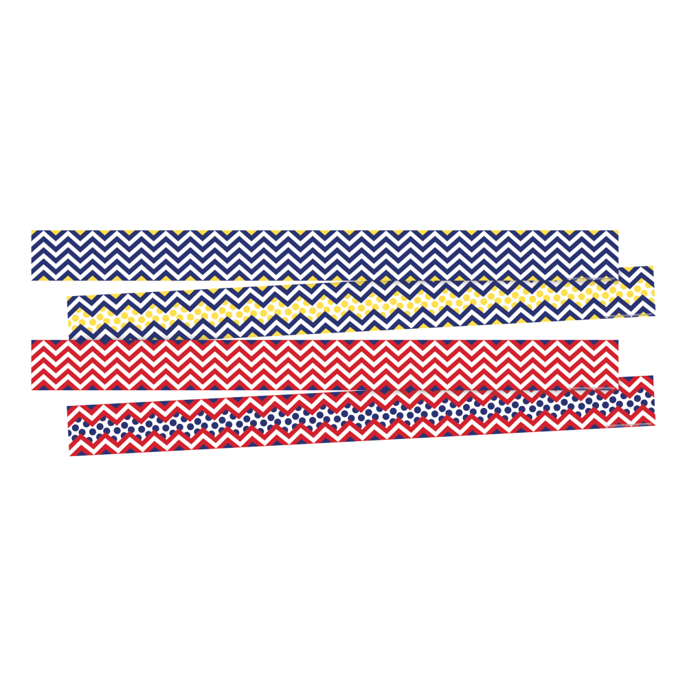 Barker Creek Double-Sided Border Strips, 3in x 35in, Chevron Nautical, Set Of 24