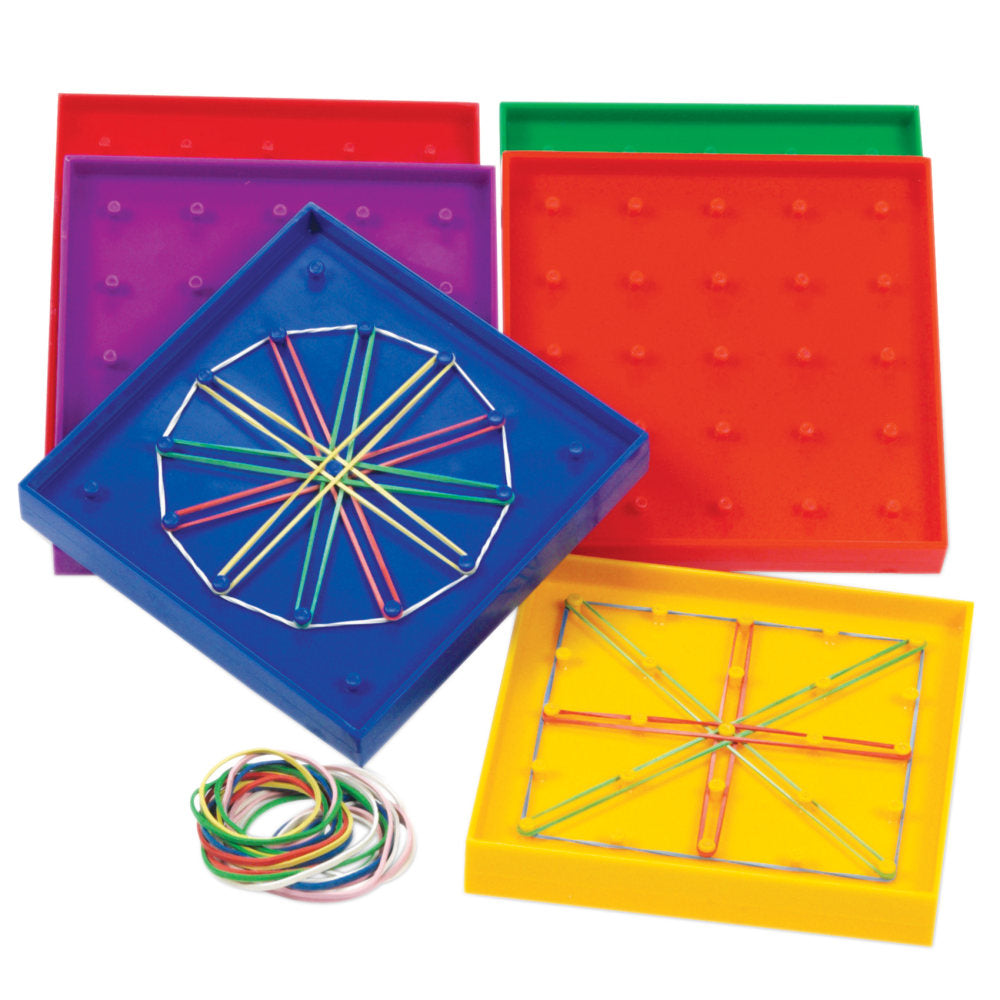 Learning Resources Double-Sided Rainbow Geoboards, Ages 5-12, Pack Of 6