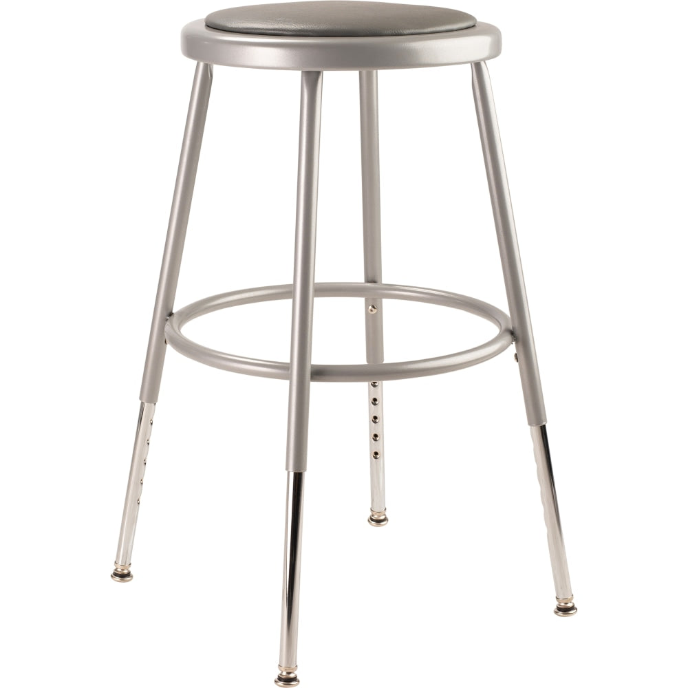 National Public Seating Adjustable Vinyl-Padded Task Stool, 19in - 27inH, Gray