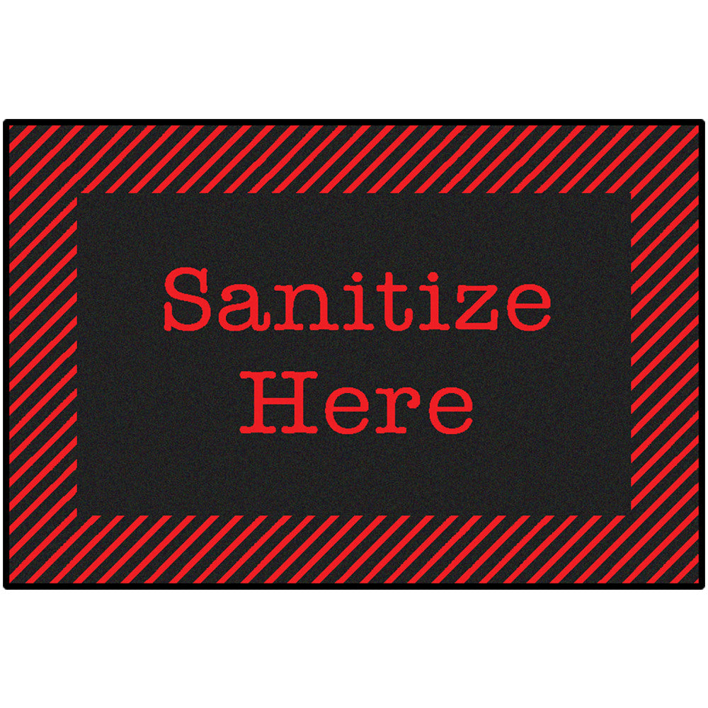 Carpets for Kids KID$Value Rugs Red & Black Sanitize Here Activity Rug, 3ft x 4 1/2ft , Black