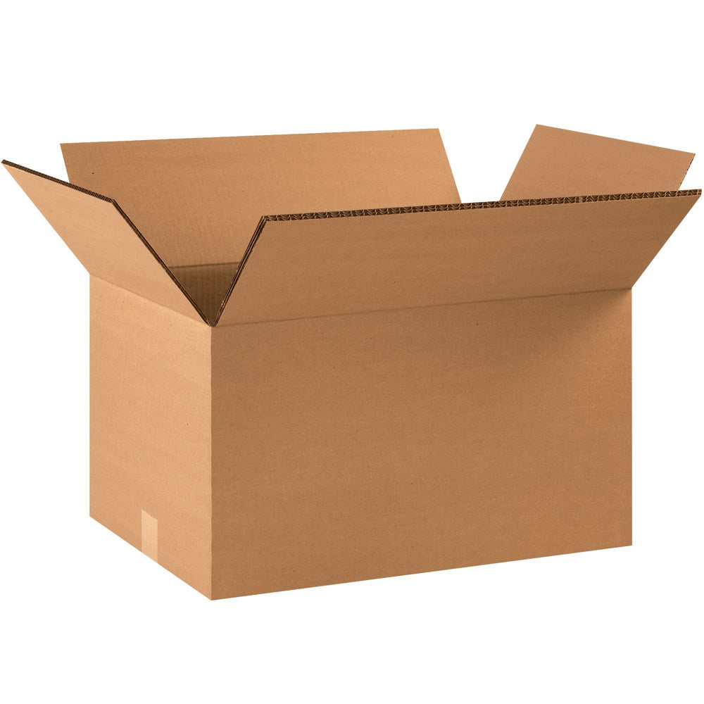 Partners Brand Double-Wall Heavy-Duty Corrugated Cartons, 22in x 14in x 12in, Kraft, Box Of 15