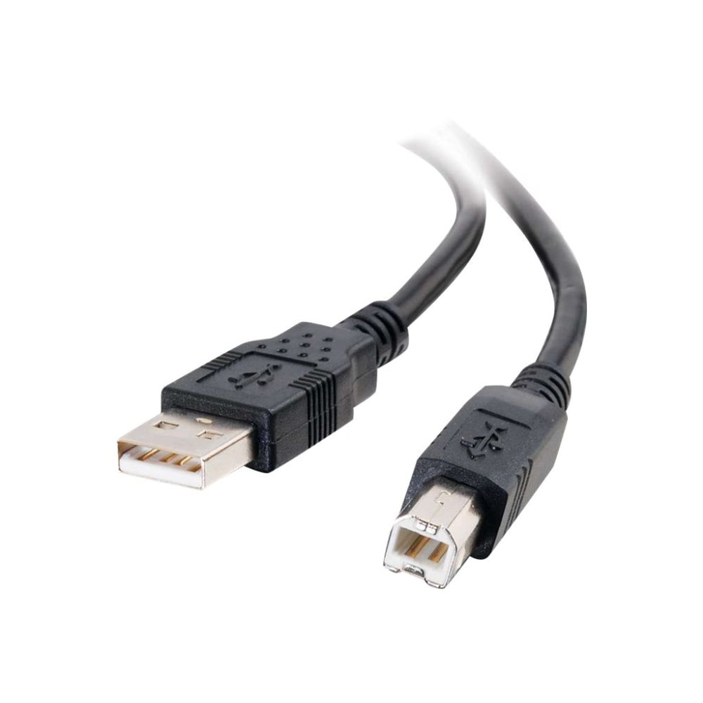 C2G 6.6ft USB A to USB B Cable - USB A to B Cable - USB 2.0 - Black - M/M - Type A USB - Type B USB - 6ft - Black