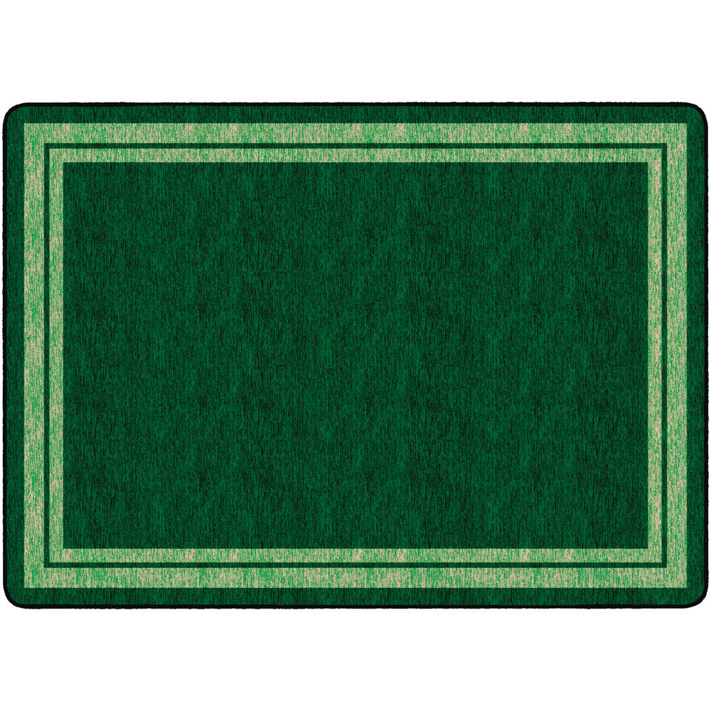 Flagship Carpets Double-Border Rectangular Rug, 72in x 100in, Clover Green