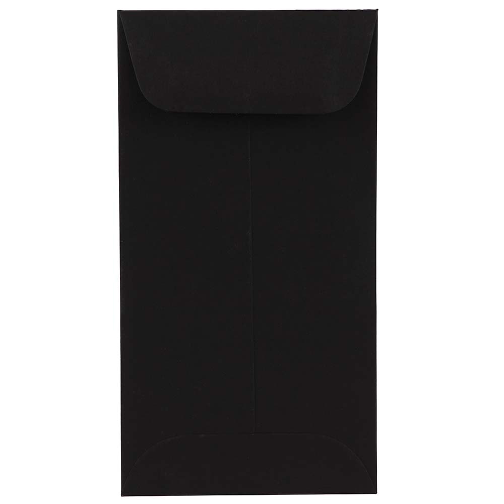 JAM PAPER #7 Coin Business Premium Envelopes, 3 1/2in x 6 1/2in, Smooth Black, Pack Of 25