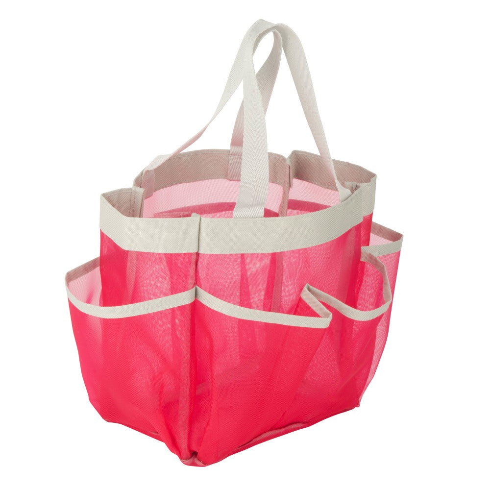 Honey-Can-Do Quick-Dry Shower Tote, 9inH x 8inW x 6inD, Pink/Silver