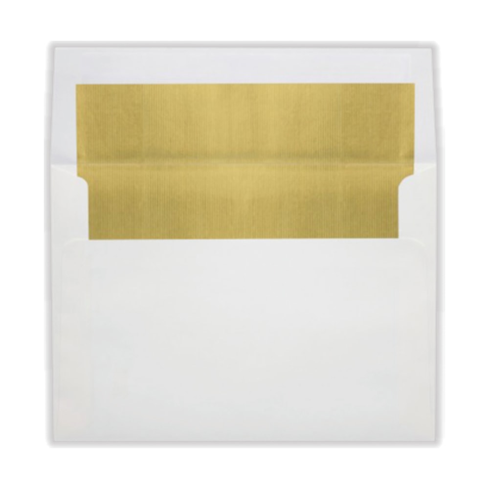 LUX Invitation Envelopes, A8, Peel & Press Closure, Gold/White, Pack Of 50