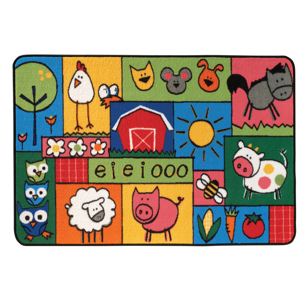Carpets for Kids KID$Value Rugs Old MacDonald Farm Activity Rug, 4ft x 6ft , Multicolor