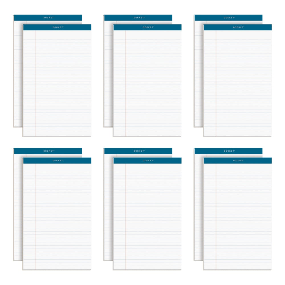 TOPS Double Docket Writing Pads, 8 1/2in x 14in, Legal Ruled, 50 Sheets, White, Pack Of 12 Pads