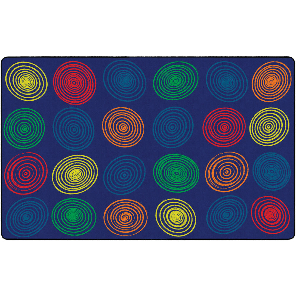 Flagship Carpets Circles Rug, Rectangle, 7ft 6in x 12ft, Primary