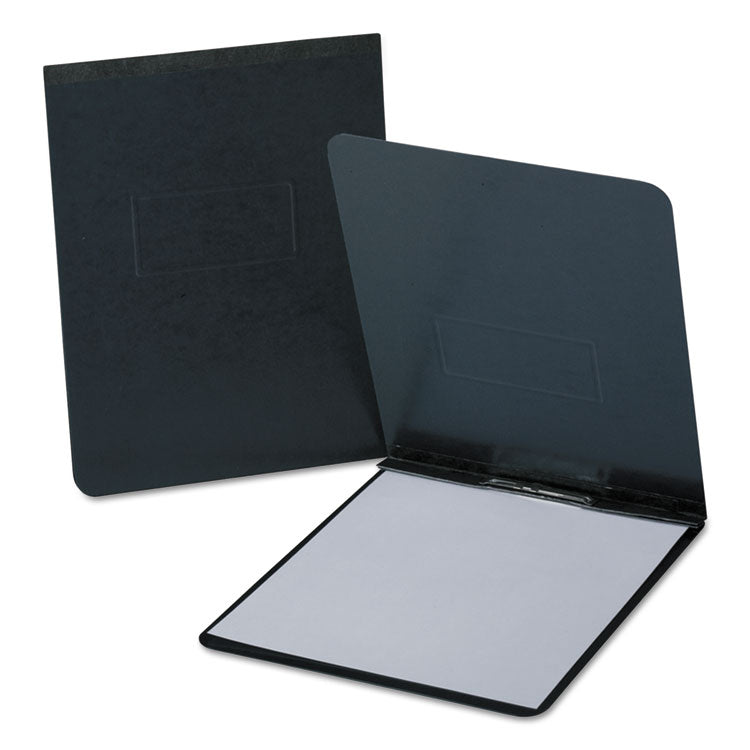 Pressguard Report Cover With Reinforced Top Hinge, Two-Prong Metal Fastener, 2" Capacity, 8.5 X 14, Black/black