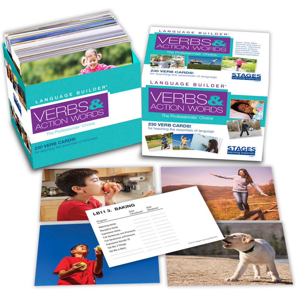 Stages Learning Materials Language Builder Picture Cards, 5in x 3-1/2in, Verbs, 1st Grade, Set Of 230 Cards