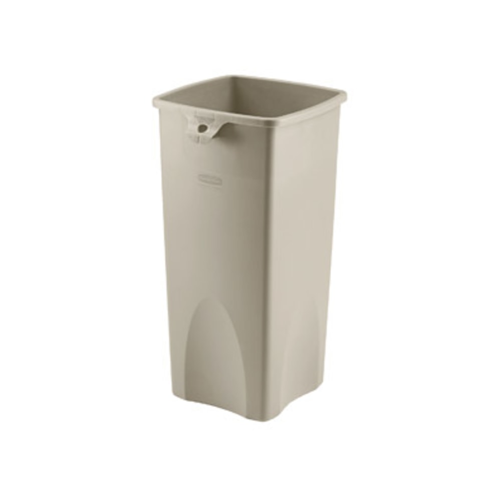 Rubbermaid Commercial Untouchable Square Container - 23 gal Capacity - Square - Crack Resistant - 32.9in Height x 16.5in Width x 15.5in Depth - Plastic - Beige - 1 Each