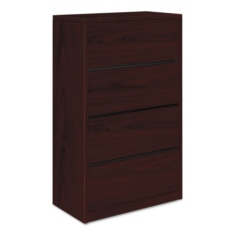 10500 Series Lateral File, 4 Legal/letter-Size File Drawers, Mahogany, 36" X 20" X 59.13"