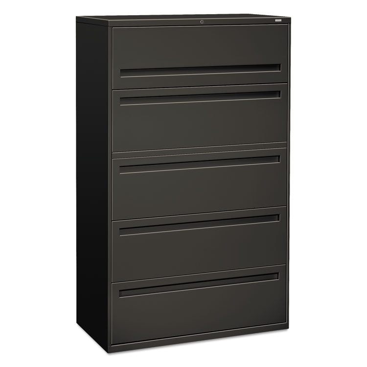 Brigade 700 Series Lateral File, 4 Legal/letter-Size File Drawers, 1 File Shelf, 1 Post Shelf, Charcoal, 42" X 18" X 64.25"