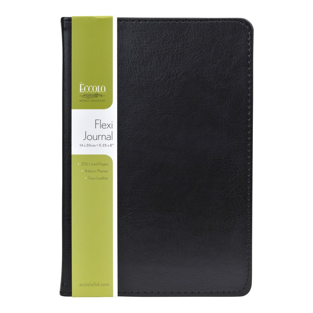 Eccolo Faux-Leather Journal, Black