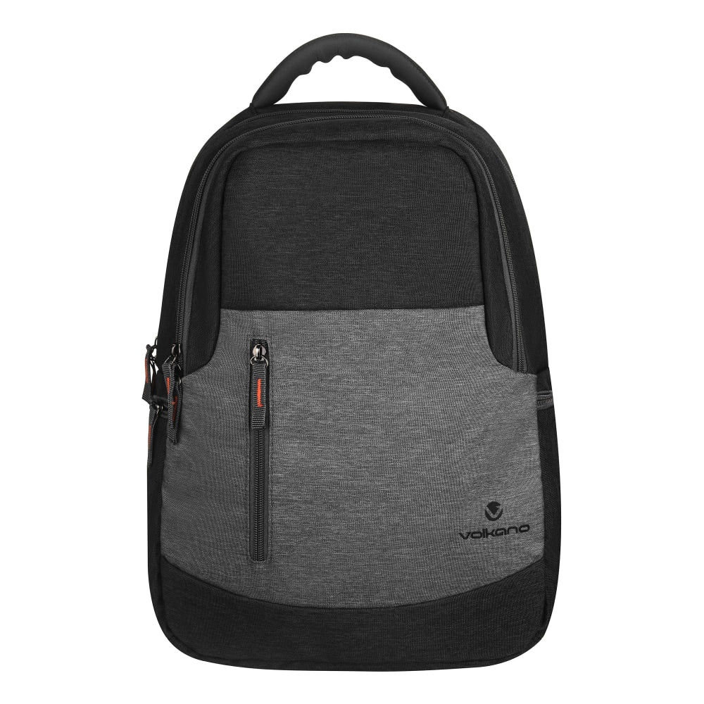 Volkano Breeze Backpack With 15.6in Laptop Compartment, Black/Gray