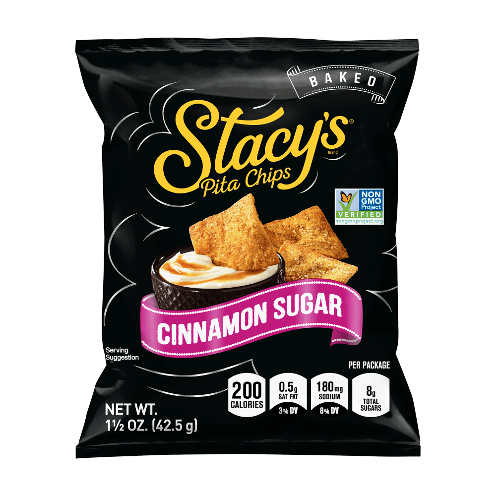 Stacys Cinnamon Sugar Pita Chips, 1.5 Oz, Pack Of 24