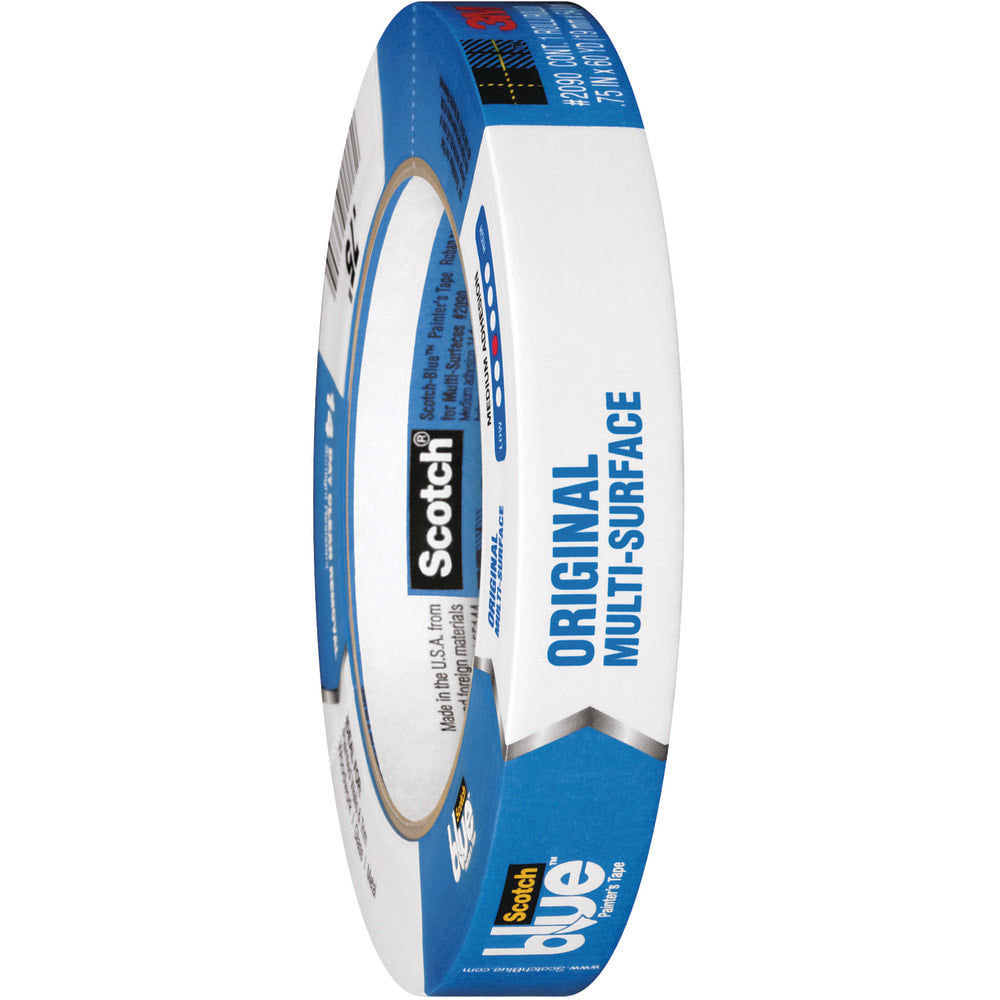 3M 2090 Masking Tape, 3/4in x 60 Yd., Blue, Case Of 48
