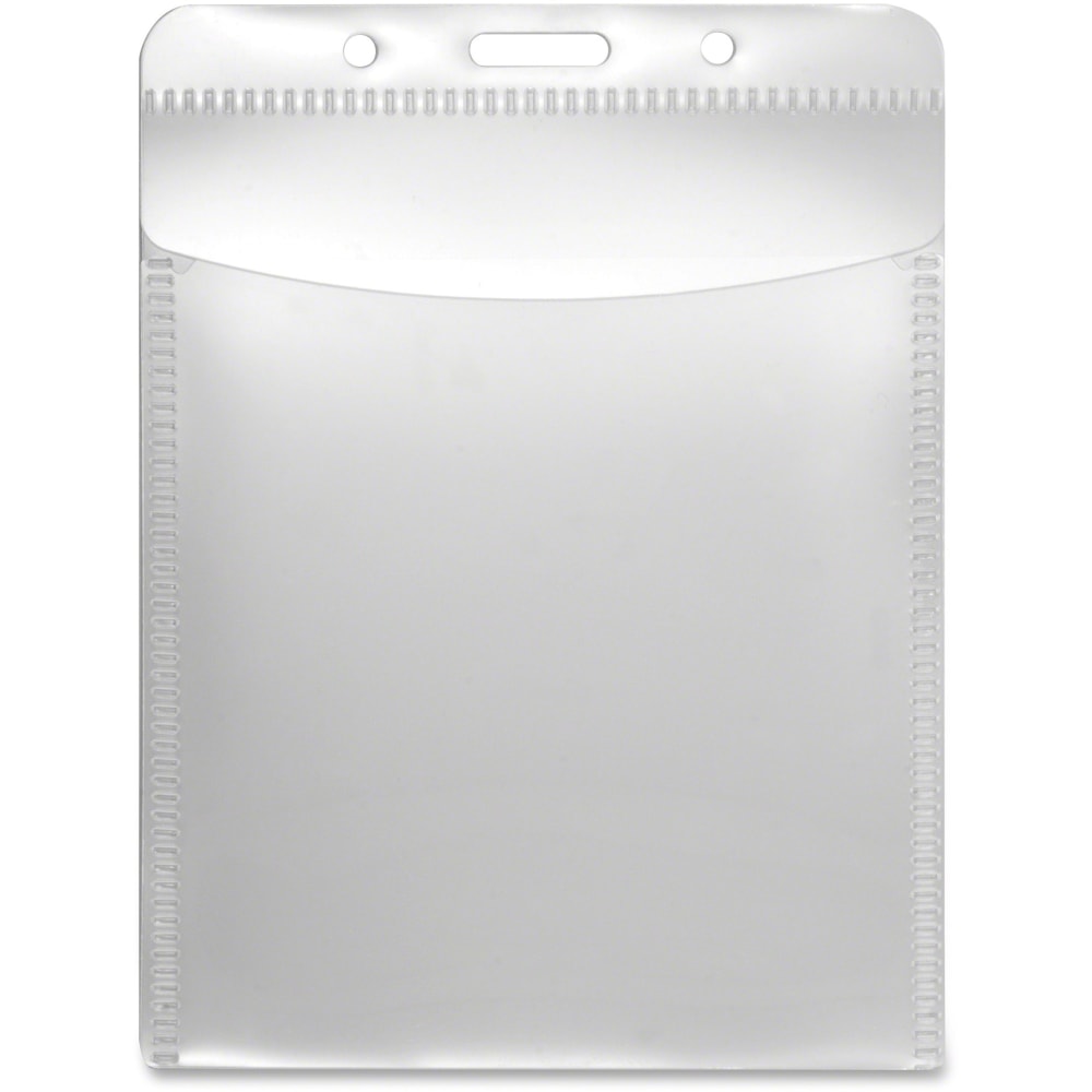 Advantus PVC-Free Vertical Badge Holder - Support 3in x 4in Media - Vertical - Polypropylene - 50 / Pack - Clear