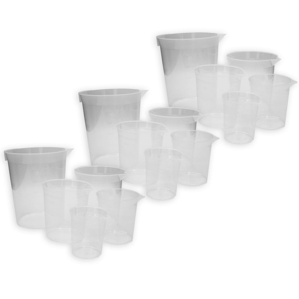 Learning Advantage Economy Graduated Beakers, 5 Beakers Per Set, Pack Of 3 Sets