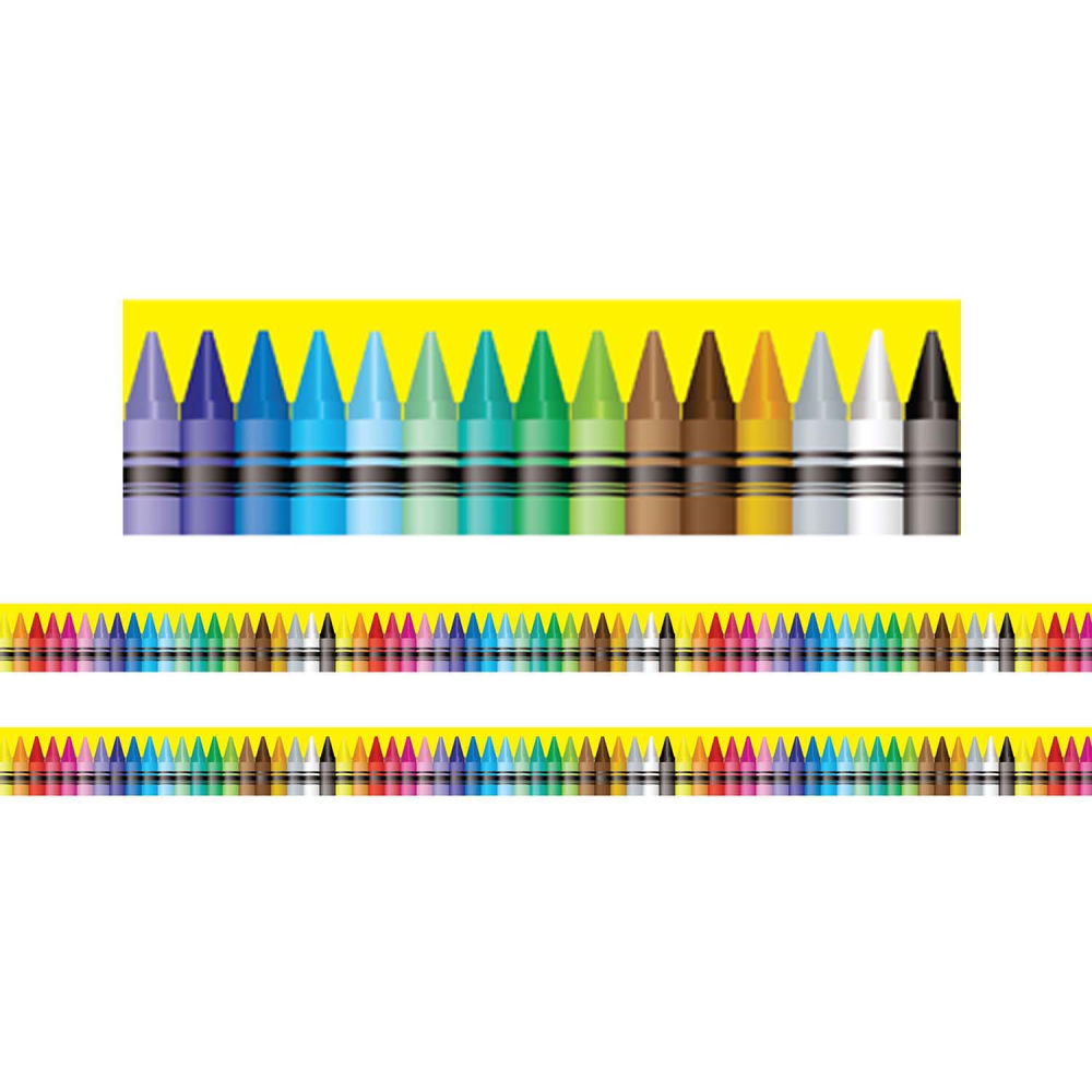 Charles Leonard Rectangle Cut Borders/Trims, Crayon, 24' Per Pack, Set Of 2 Packs