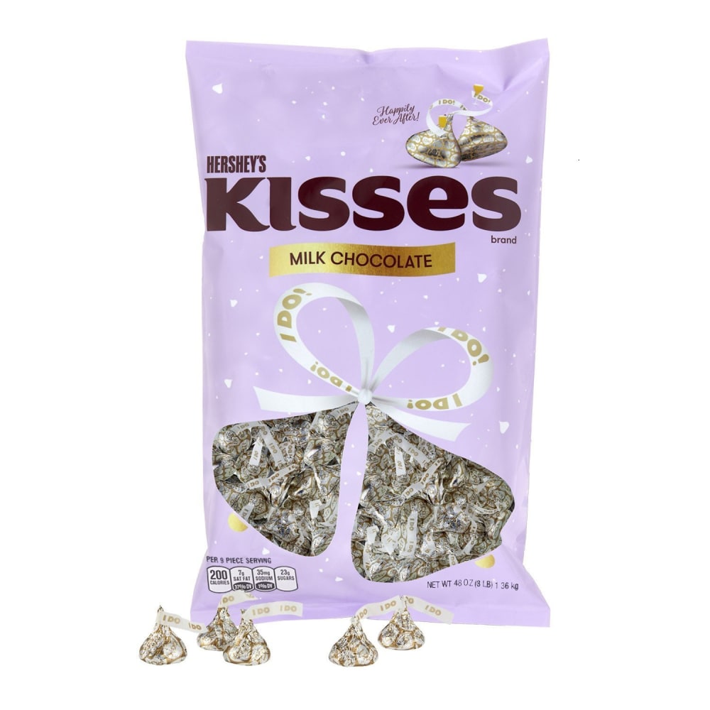 Hersheys Wedding I Do Kisses, 48 Oz Bag, Gold/Silver