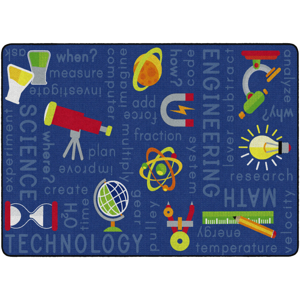 Flagship Carpets STEM Rug, 6ftH x 8ft4inW, Blue