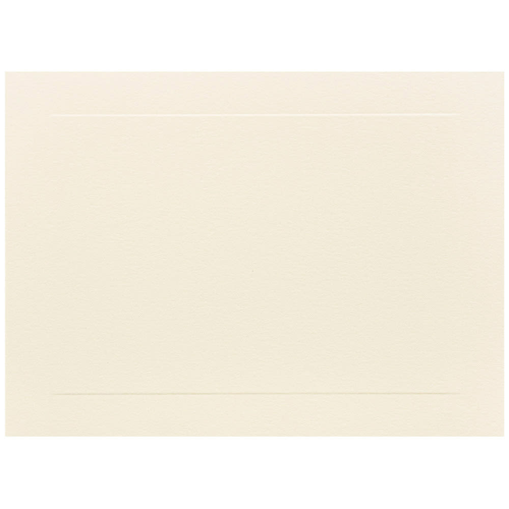 JAM Paper Note Cards, Panel Border, 4 5/8in x 6 1/4in, Ivory, Pack Of 100