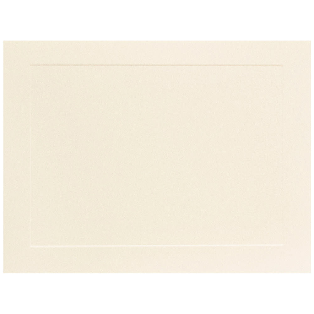 JAM Paper Blank Note Cards, Panel Border, 5 1/8in x 7in, Ivory, Pack Of 100