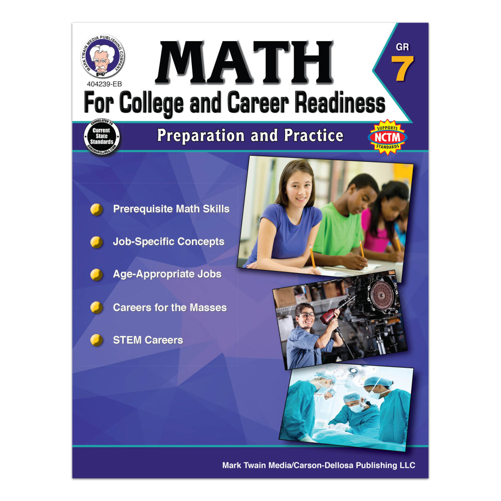 Carson-Dellosa Math For College And Career Readiness Workbook, Grade 7